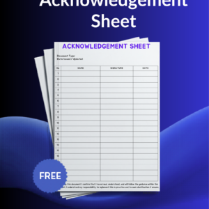 Acknowledgement Sheet Template