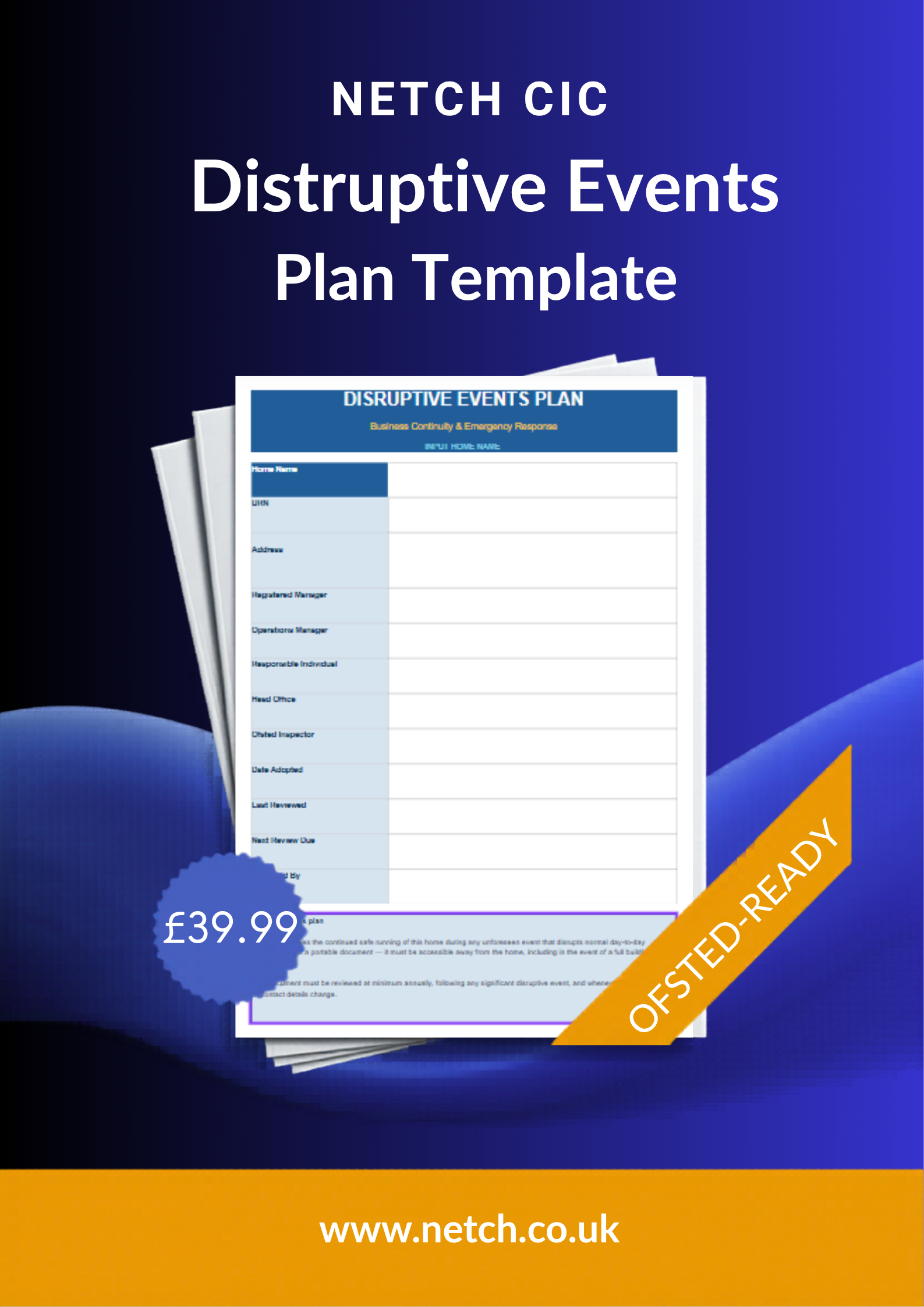 Disruptive Events & Business Continuity Plan